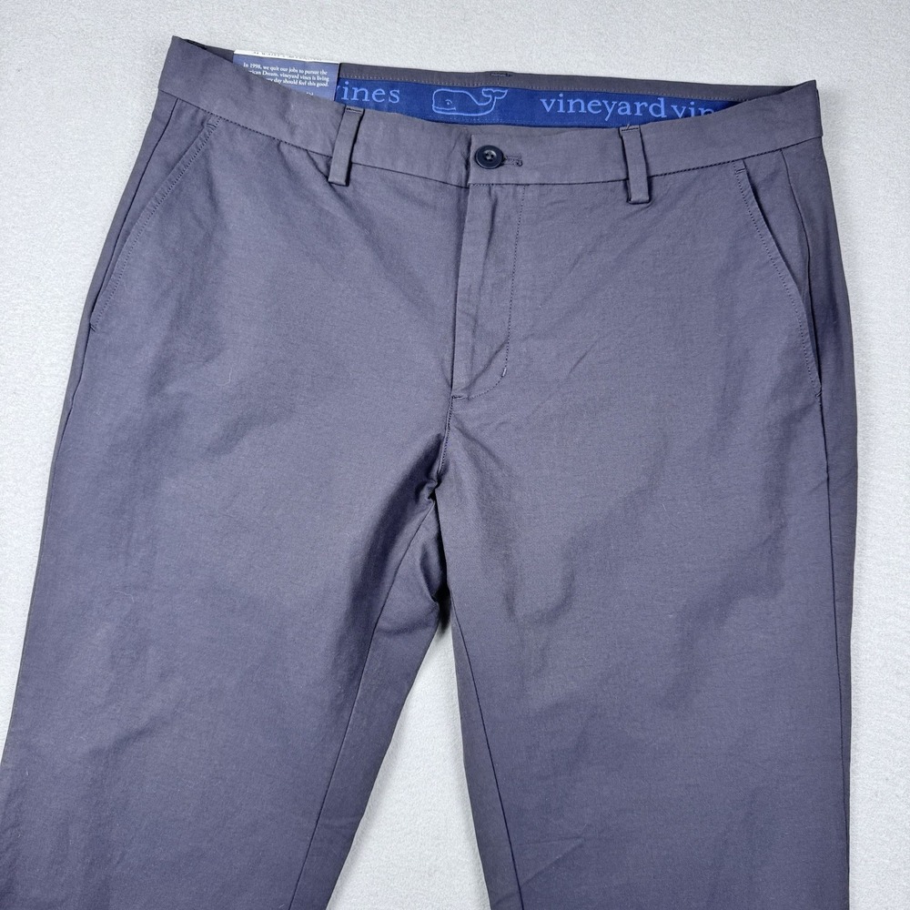 NWT Vineyard Vines Breaker Performance Pants Men 34x30 Gray Golf Stretch Chino
